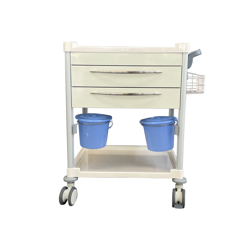 ABS Therapy Drugs Nursing Trolley - Hospital Medical Treatment Cart with IV Pole