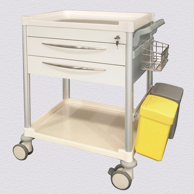 ABS Therapy Drugs Nursing Trolley - Hospital Medical Treatment Cart with IV Pole