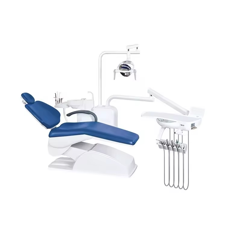 Professional Adjustable Electric Dental Chair with LED Sensor Light & Thermostatic Water System