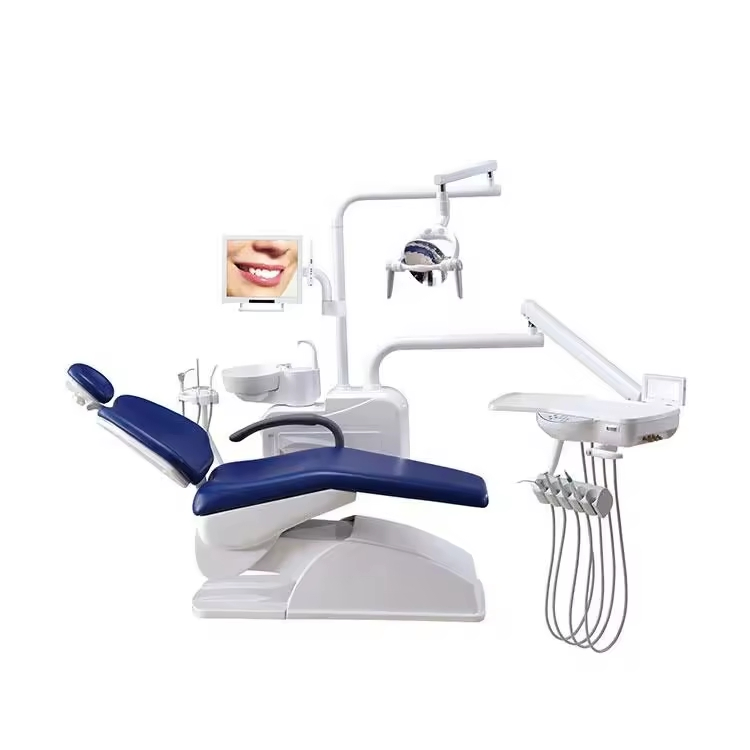 Professional Adjustable Electric Dental Chair with LED Sensor Light & Thermostatic Water System