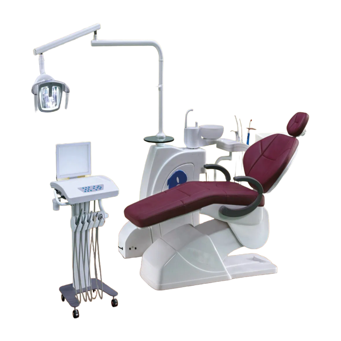 Left-Handed Dental Chair with Trolley System - Ergonomic DT638A Haitun Model for Orthodontic Clinics