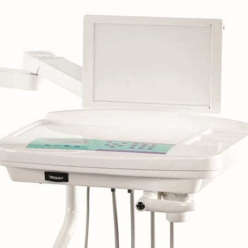 Left-Handed Dental Chair with Trolley System - Ergonomic DT638A Haitun Model for Orthodontic Clinics