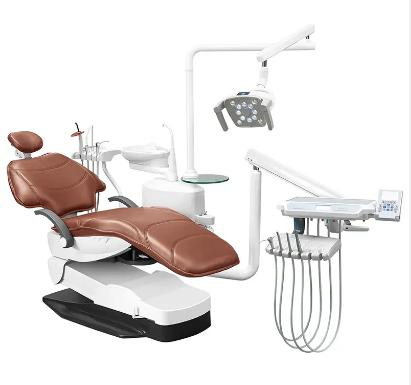 Premium Leather Dental Chair Unit KJ-918 with Aluminum Frame - ISO/CE Certified Dental Equipment