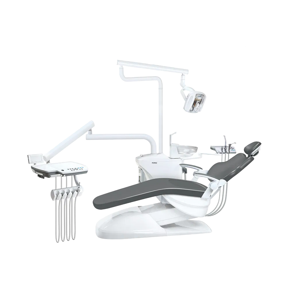 Factory Supply Adult Dental Chair with Seamless PU Leather Cushion and Built-in Floor Box
