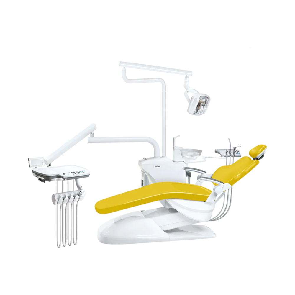 Factory Supply Adult Dental Chair with Seamless PU Leather Cushion and Built-in Floor Box