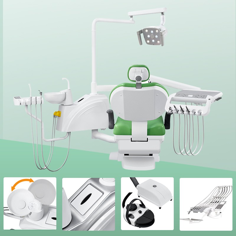 Multifunctional Electric Dental Chair with 4/2 Handpiece Holes and 8 LED Bulbs