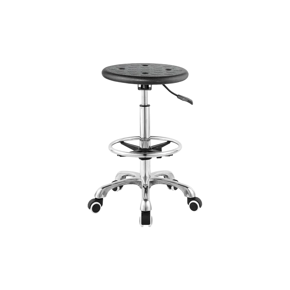 Wholesale Customizable PU Stool with Swivel Casters SJ207 Model for Commercial Spaces