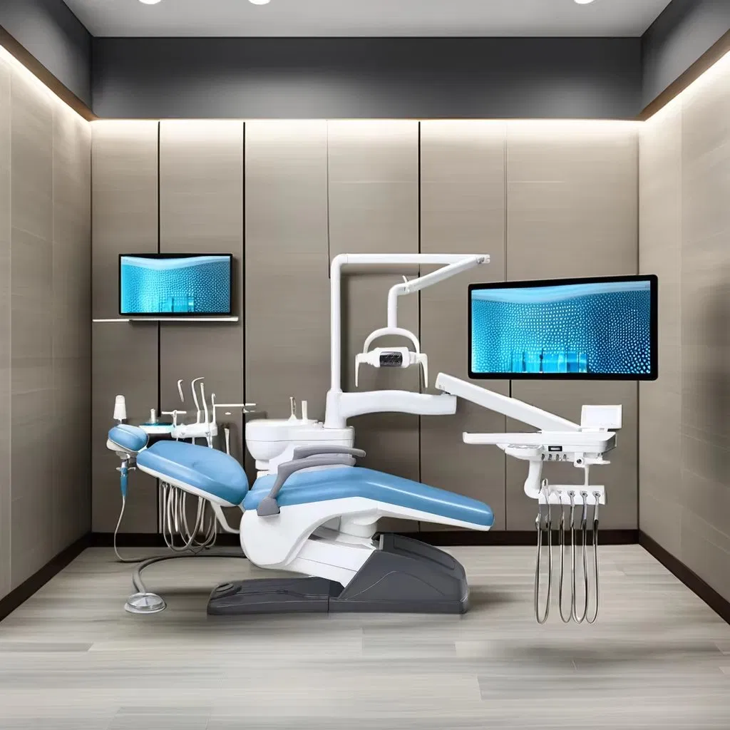 High-End Dental Patient Chair with 12-Memory Control System and Ceramic Spittoon