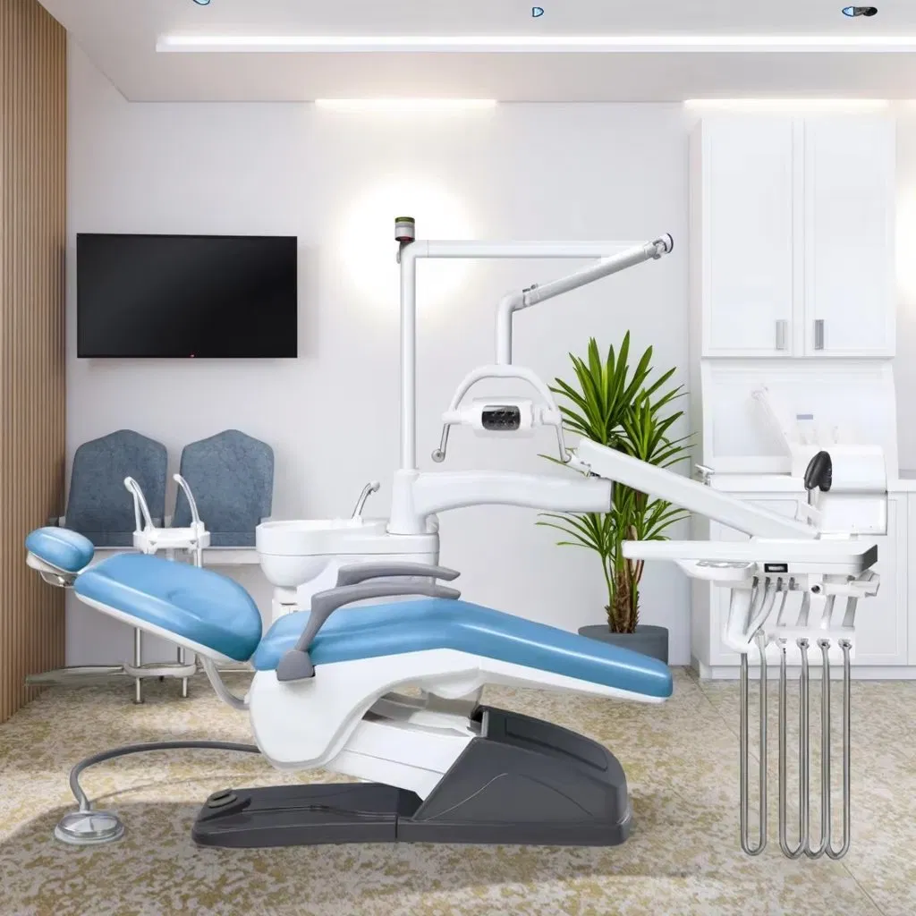 High-End Dental Patient Chair with 12-Memory Control System and Ceramic Spittoon