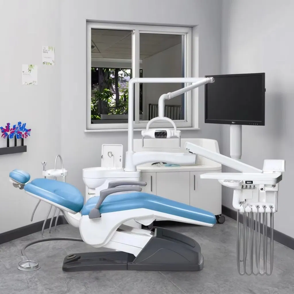 High-End Dental Patient Chair with 12-Memory Control System and Ceramic Spittoon