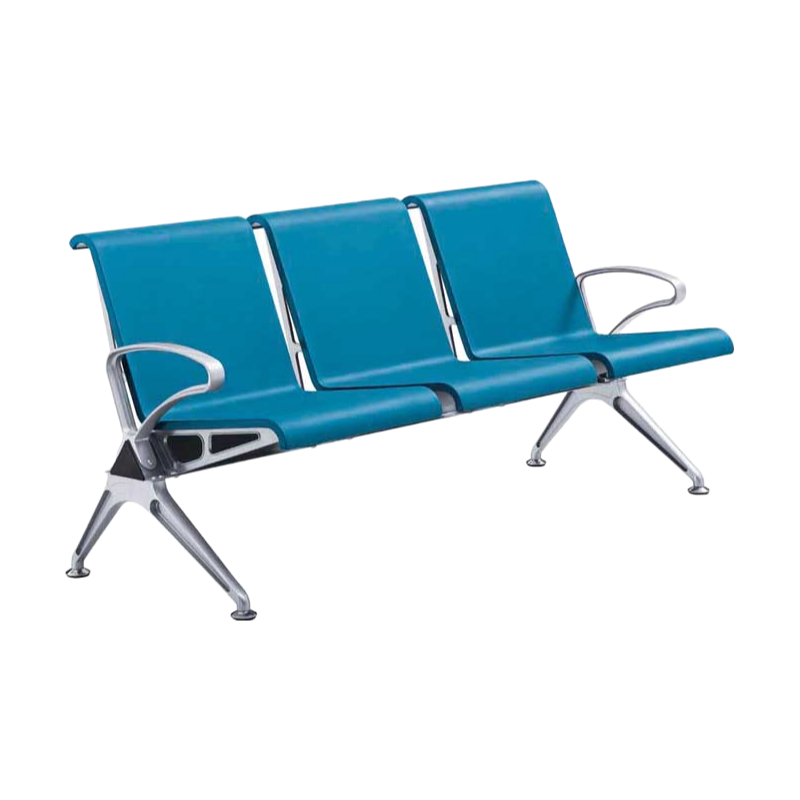 Factory Supply Airport Waiting Chair with Steel Support Frame and Silver Metallic Paint
