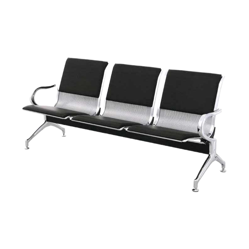 Factory Supply Airport Waiting Chair with Steel Support Frame and Silver Metallic Paint
