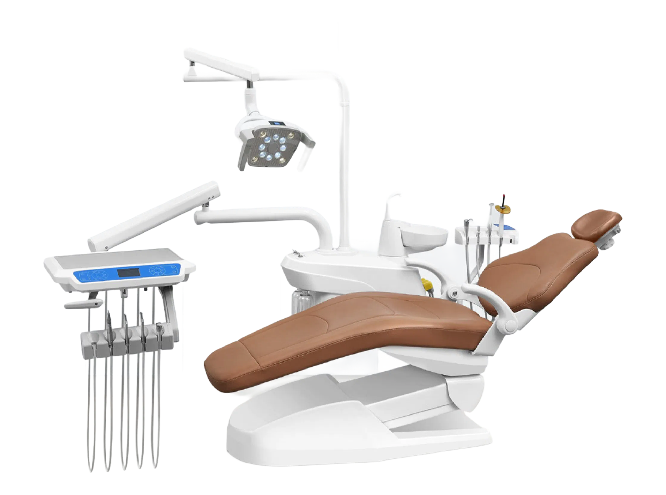 Wholesale Custom Dental Chair with Double Arm Tool Tray and Leather Cushion