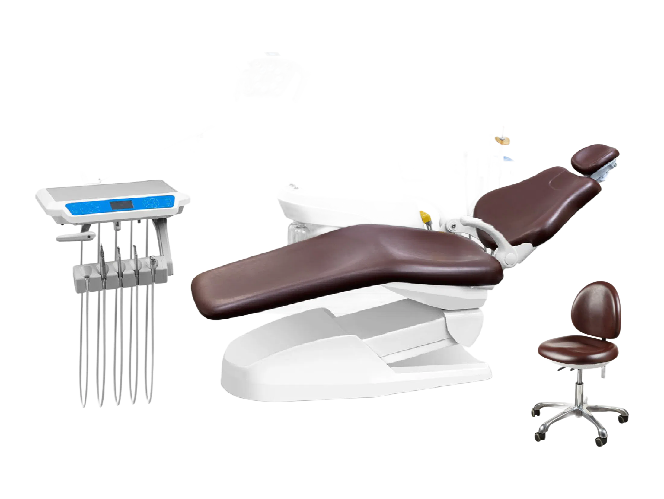 Wholesale Custom Dental Chair with Double Arm Tool Tray and Leather Cushion
