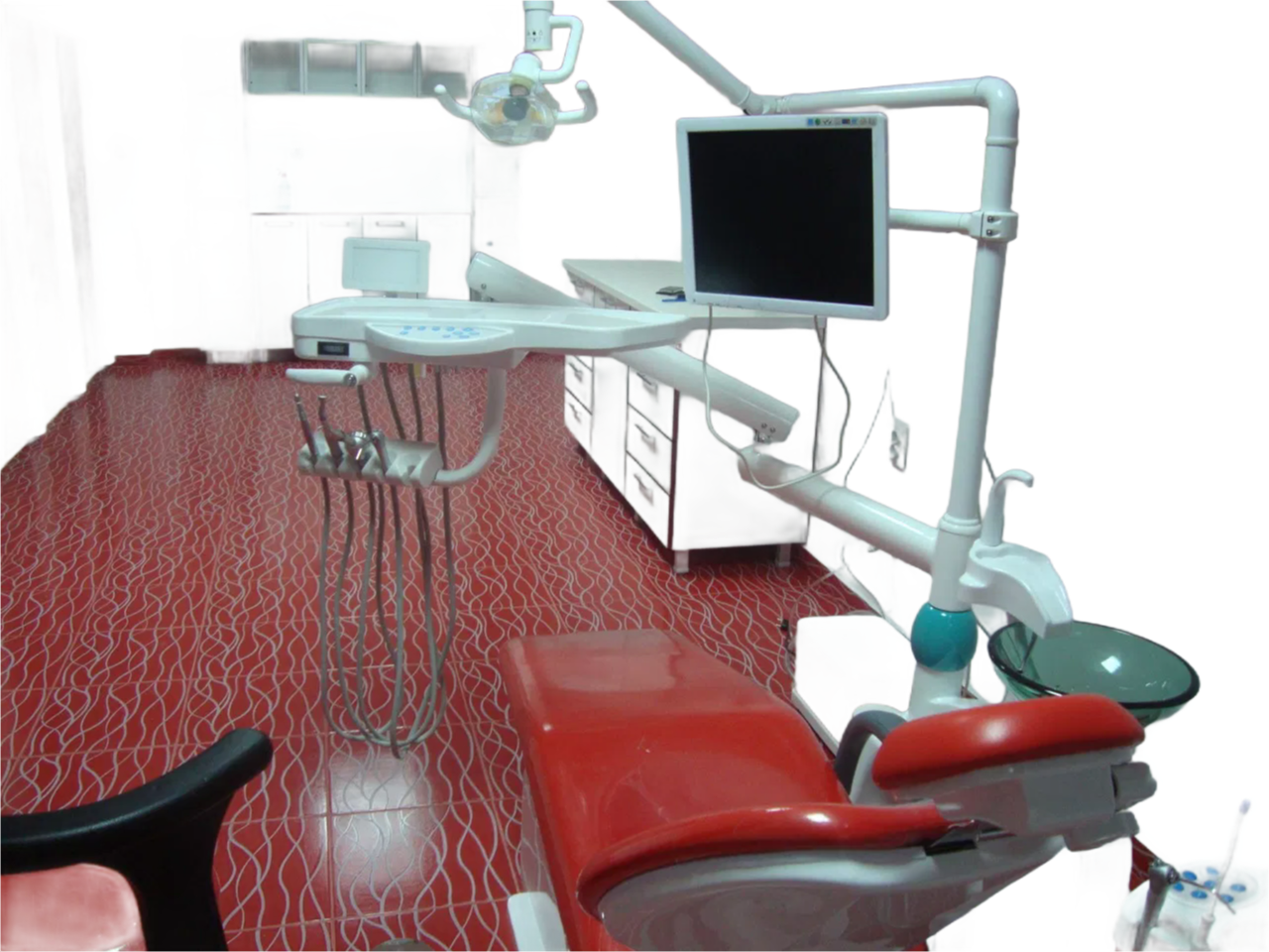 Ergonomic DT638A Dental Unit with Quiet Electric Lift Chair and Halogen Lamp