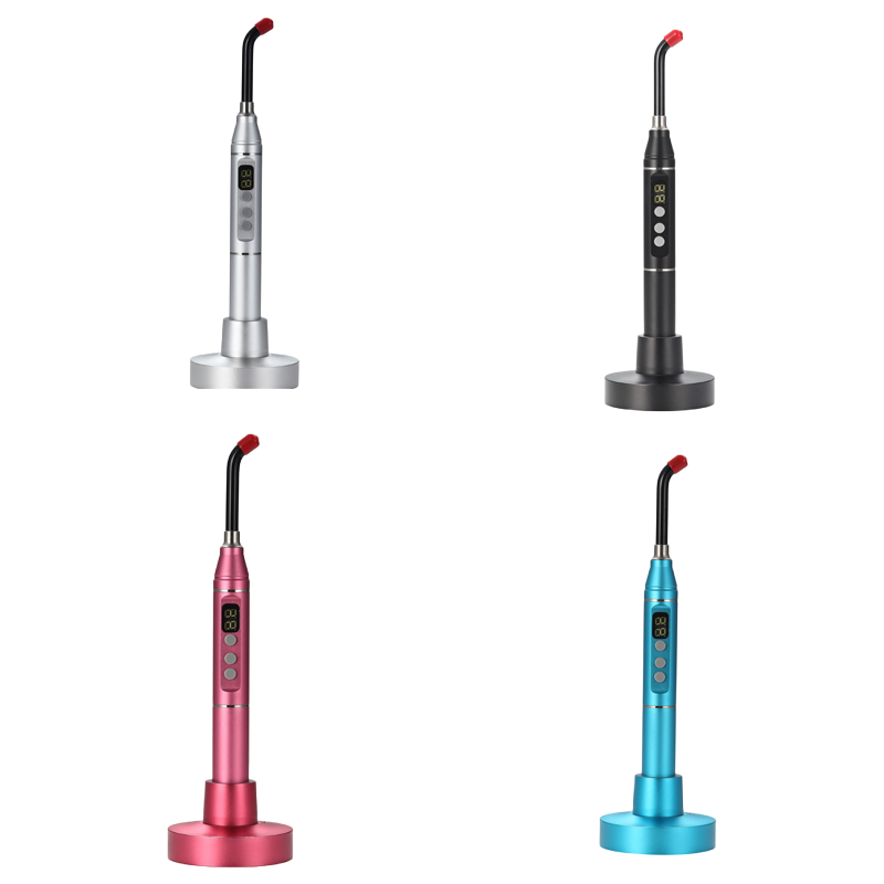 Colorful Aluminum Alloy Dental Curing Light with Pulse/Ramp Mode and Long Battery Life
