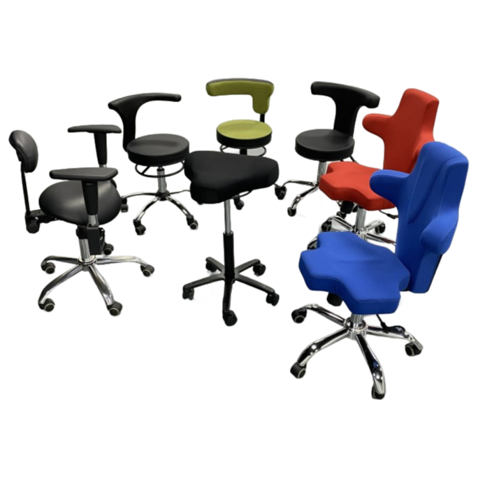 Customizable Ergonomic Saddle Stool with Padded Seat - BIFMA Standard Office Furniture