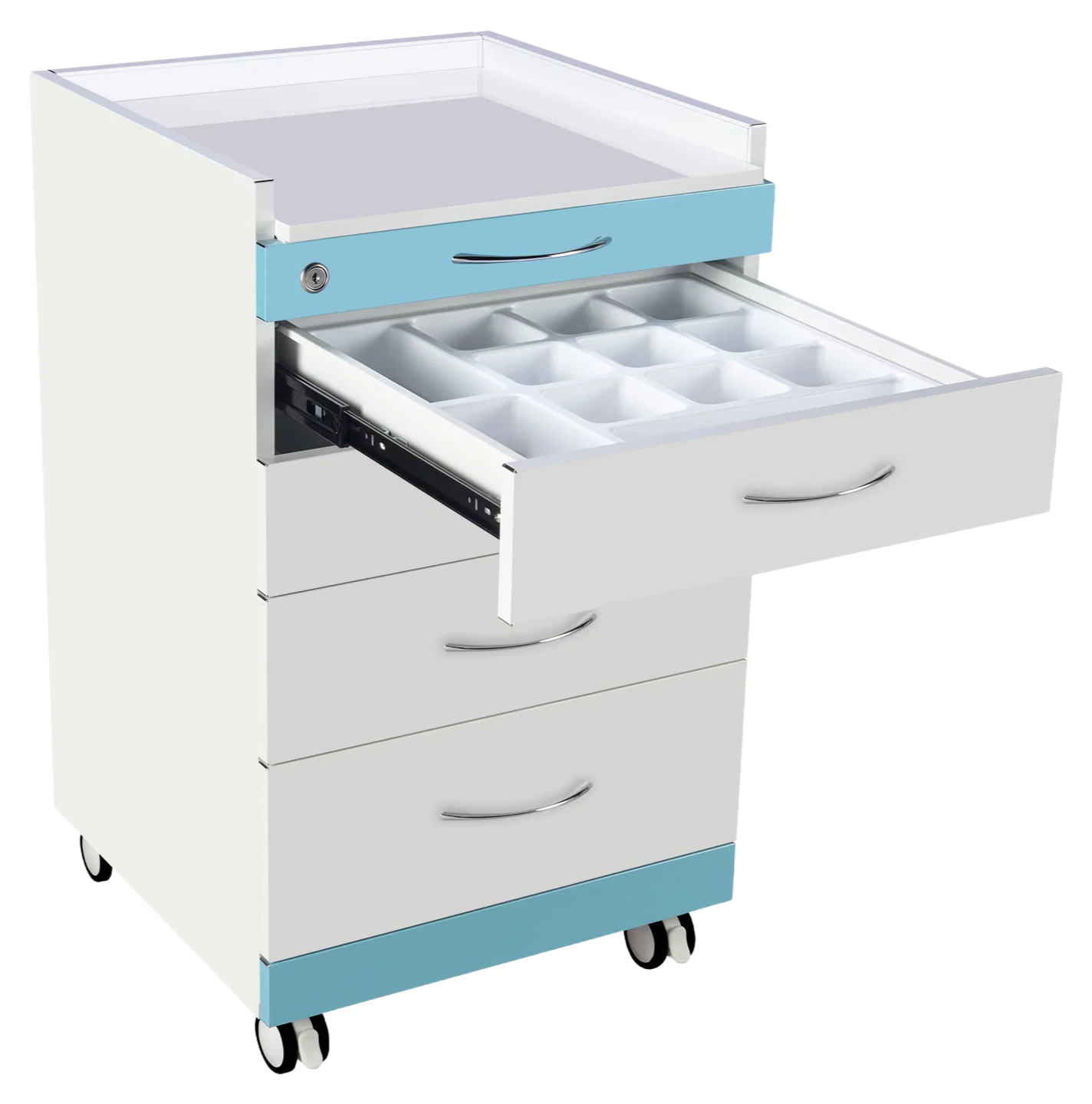 Durable 4-Layer Dental Wall Mounted Cabinet with Glass Window