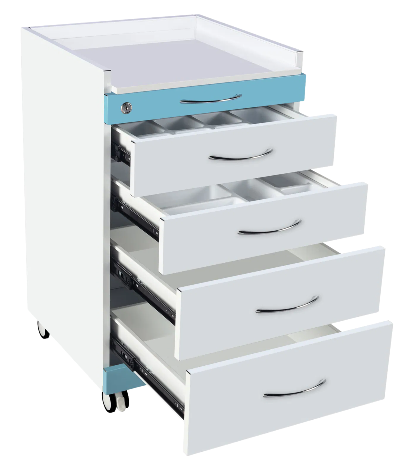 Durable 4-Layer Dental Wall Mounted Cabinet with Glass Window