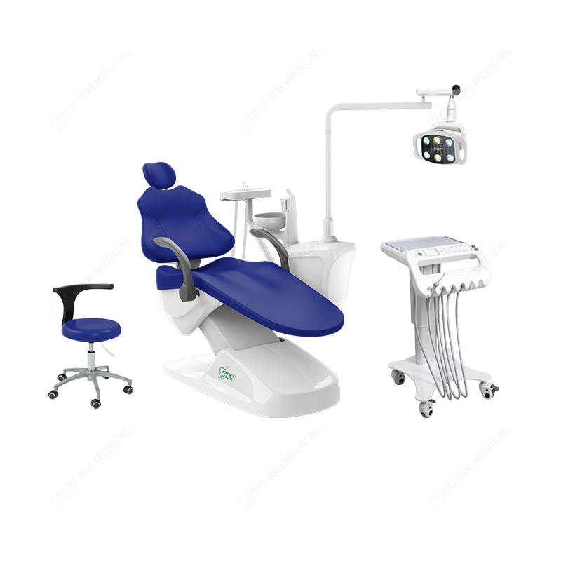 Professional RIXI Mobile Dental Chair Unit with Adjustable Backrest and LED Operation Light