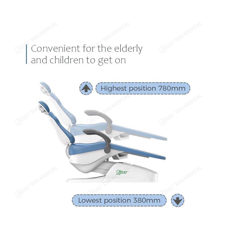 Professional RIXI Mobile Dental Chair Unit with Adjustable Backrest and LED Operation Light