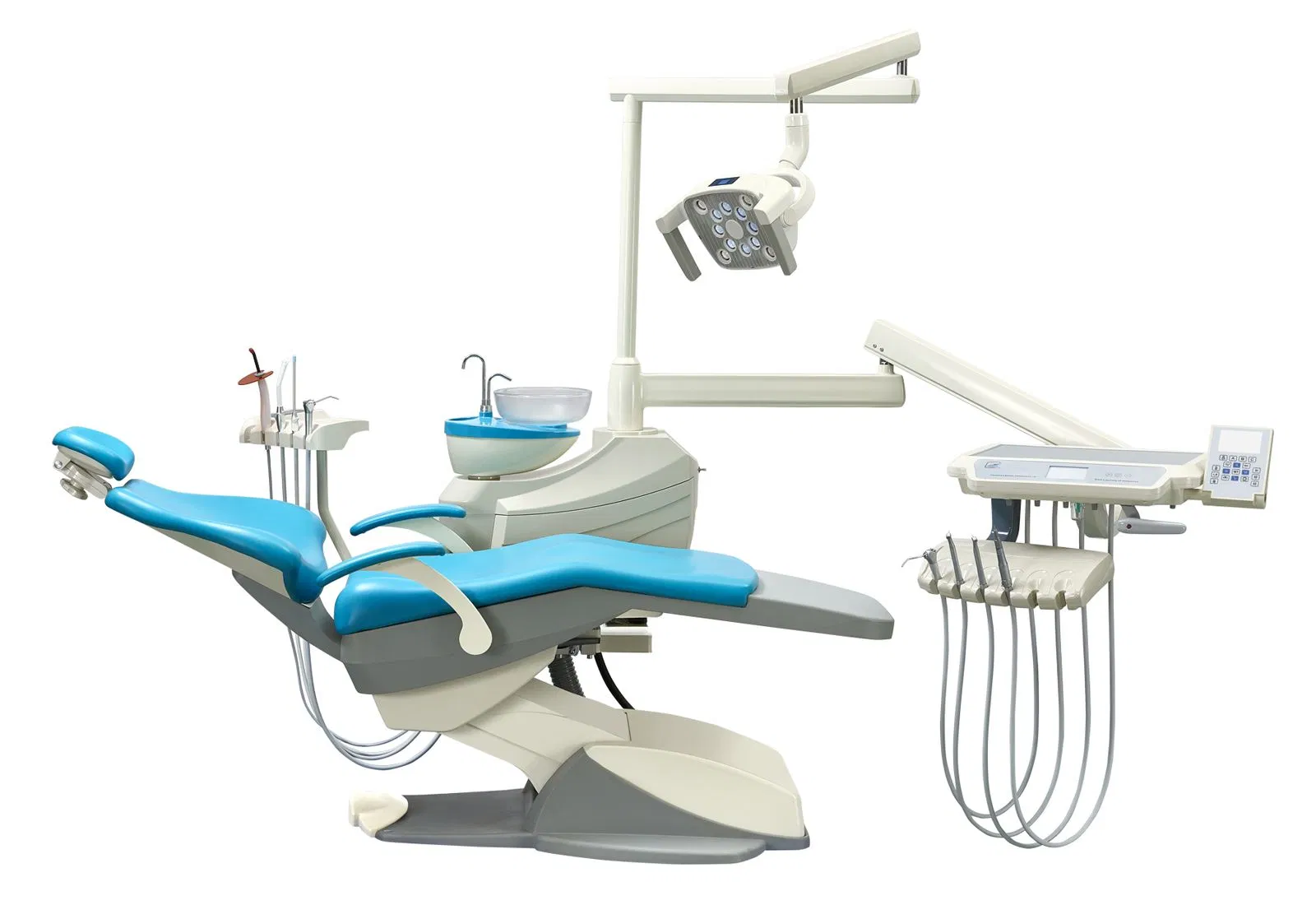 Professional Full Casting Aluminum 3-Memory Program Dental Chair Unit with LED Sensor Lamp for Dental Clinics