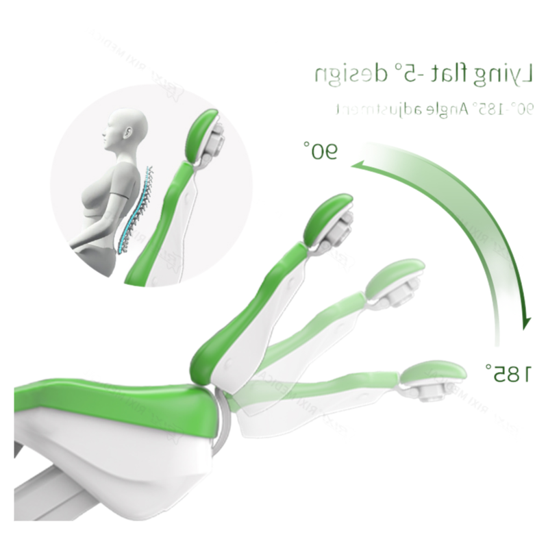 Professional Adjustable Electric Dental Chair Unit with LED Operation Lamp - RX-DU(X3)R5 Model