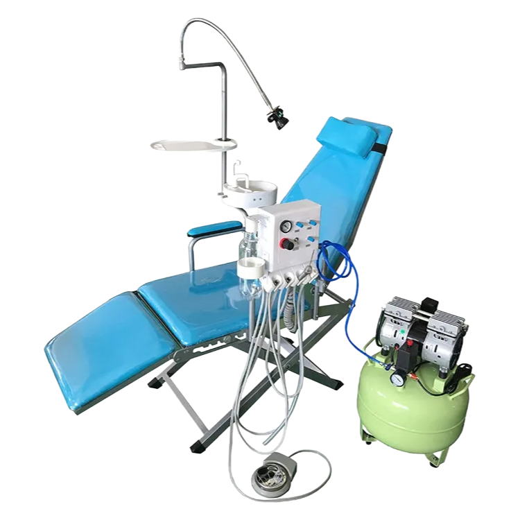 Portable Dental Unit with Oil-Free Compressor and Turbine for Dental Clinics