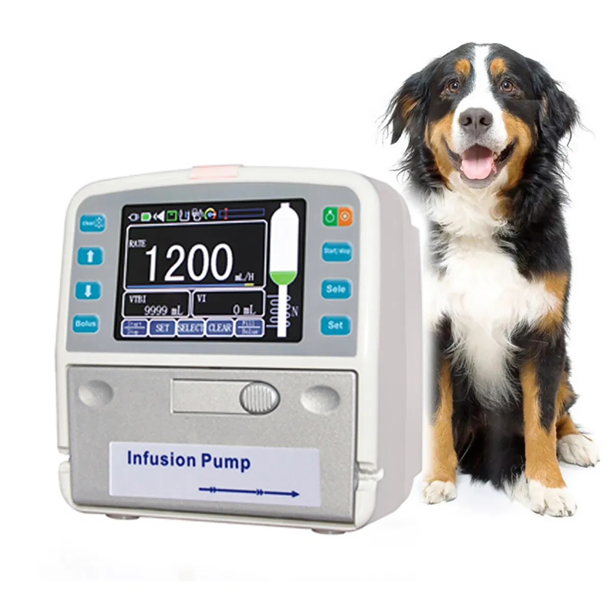 Rechargeable Lithium-Ion Battery Veterinary Infusion Pump with Autosave Records and Audiovisual Alarm