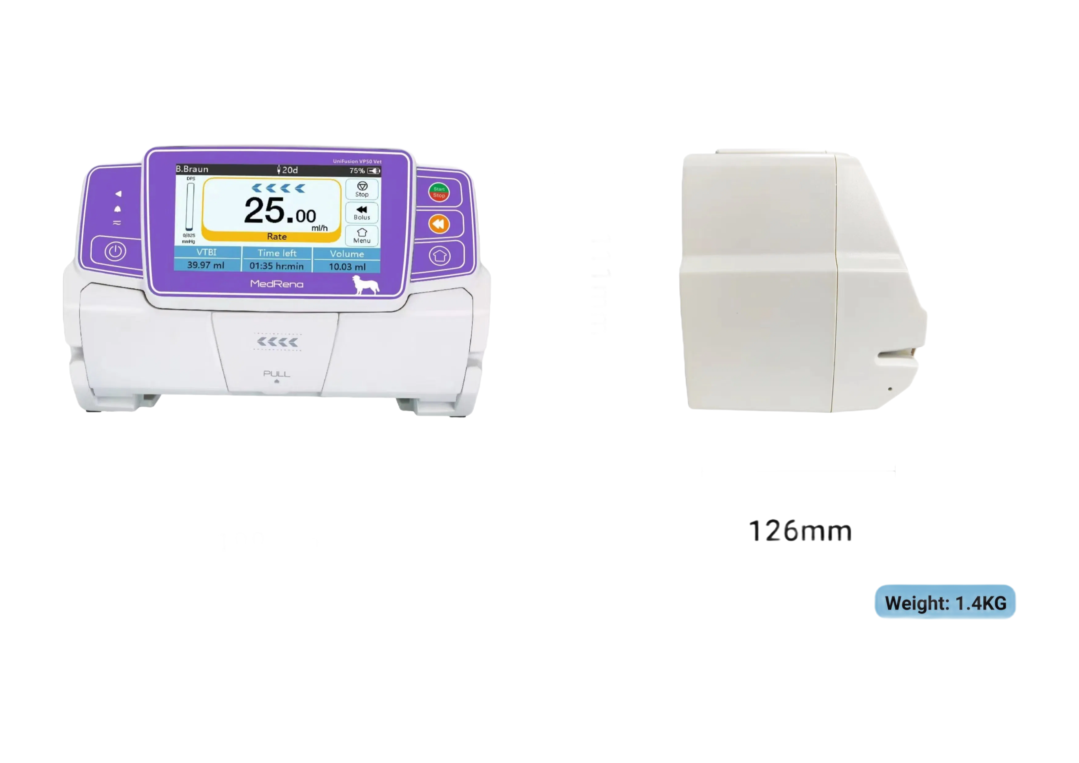 High Precision Vet Infusion Pump with 1500ml/h Flow Rate and IP34 Waterproof Design