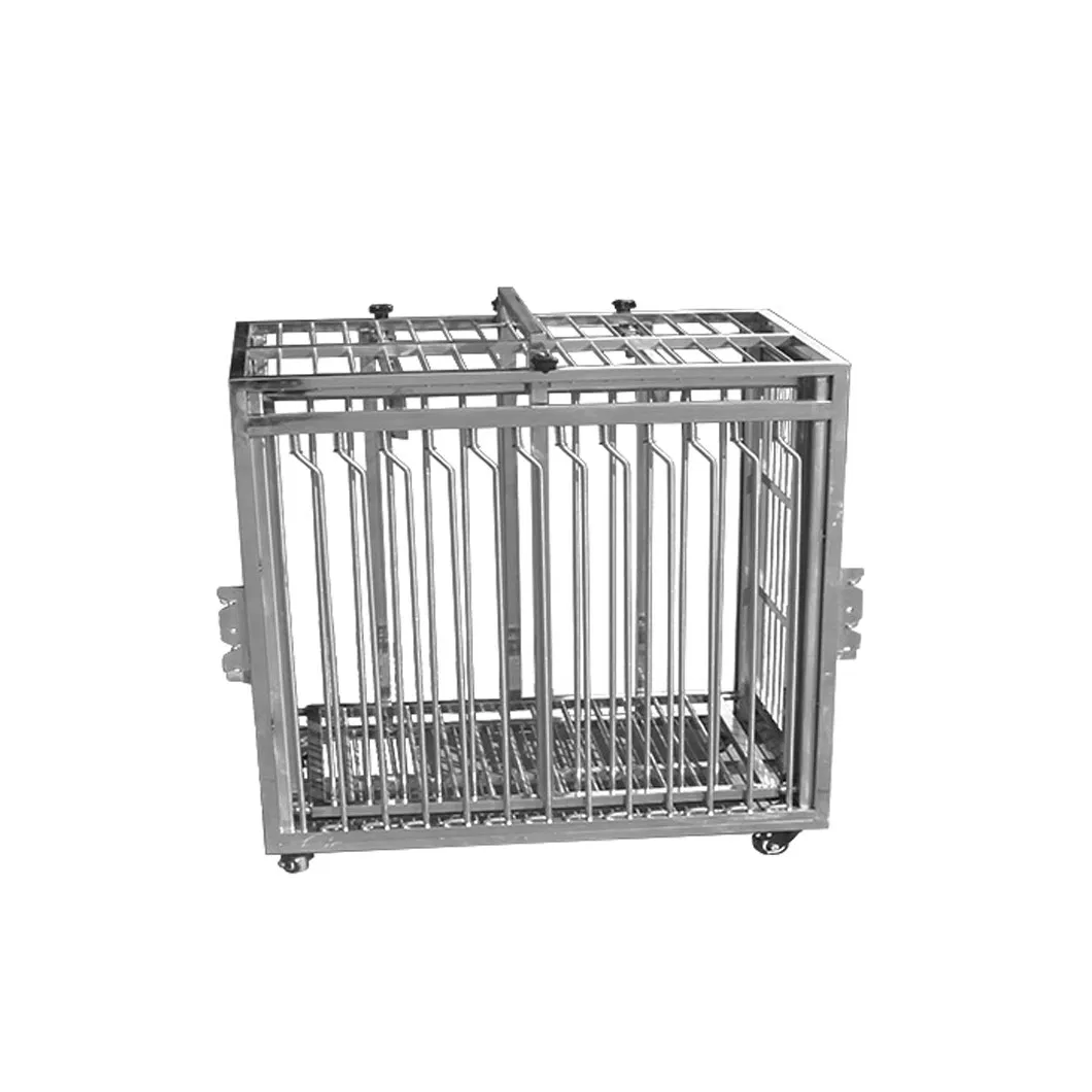 Customizable WT-48 Veterinary Dog Restraint Cage with Dual Side Doors and Auto Lock