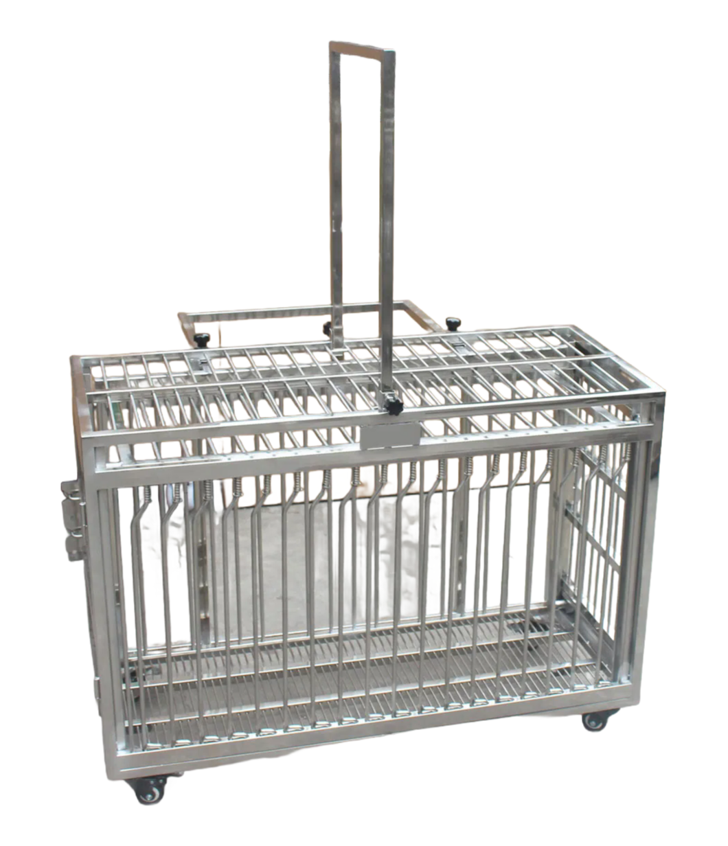 Customizable WT-48 Veterinary Dog Restraint Cage with Dual Side Doors and Auto Lock
