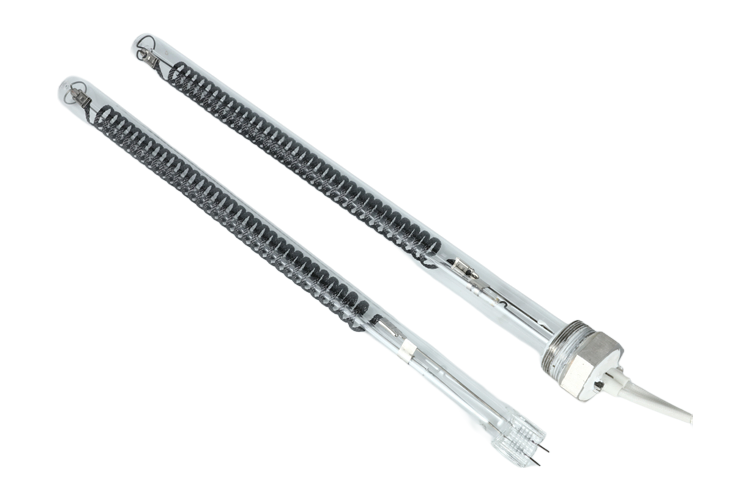 High Efficiency Quartz Infrared Lamps with White Ceramic Reflector for Industrial Heating Applications