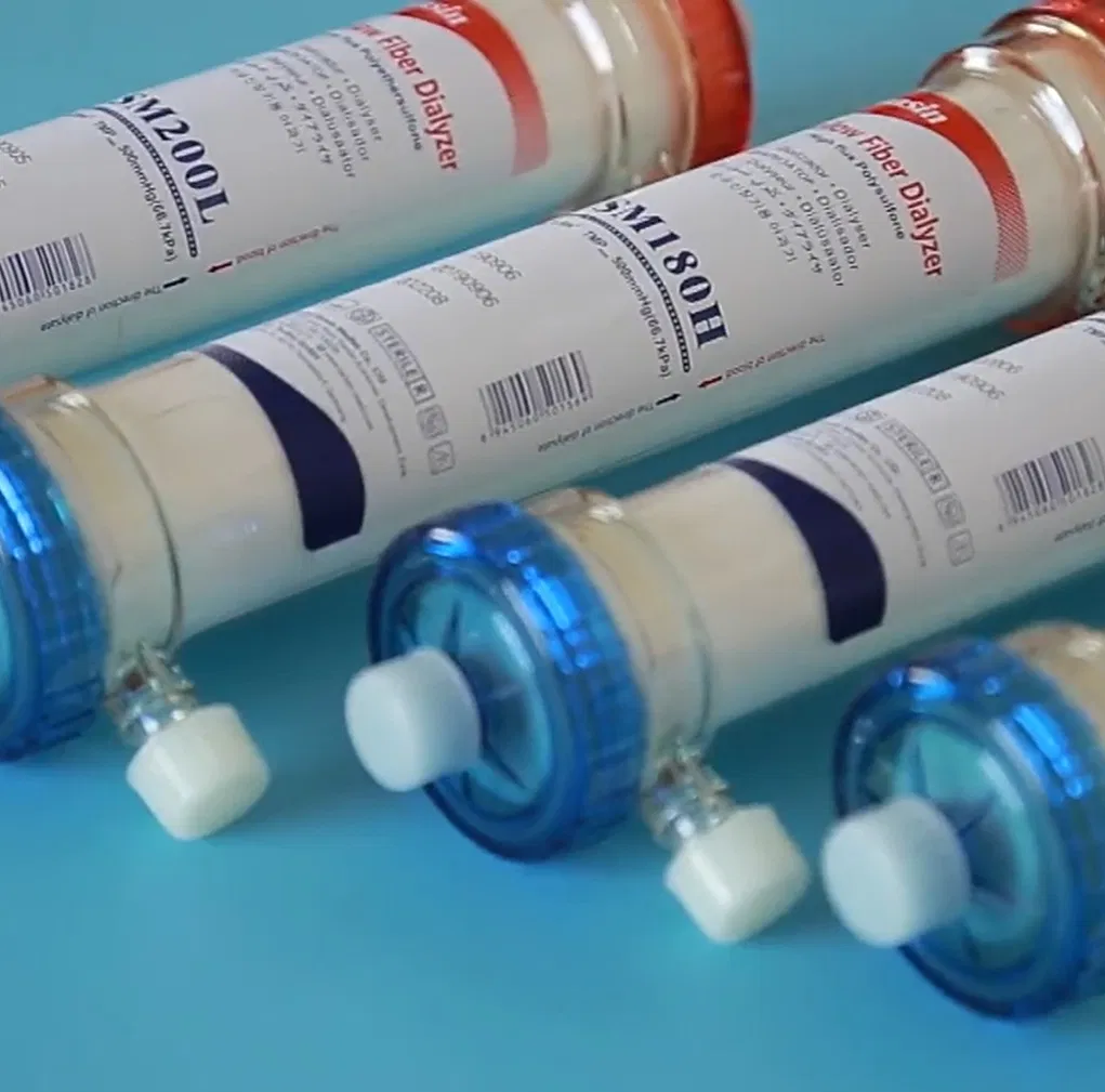 High Flux 1.8h Polysulfone Hollow Fiber Hemodialysis Dialyzer for Renal Failure Treatment