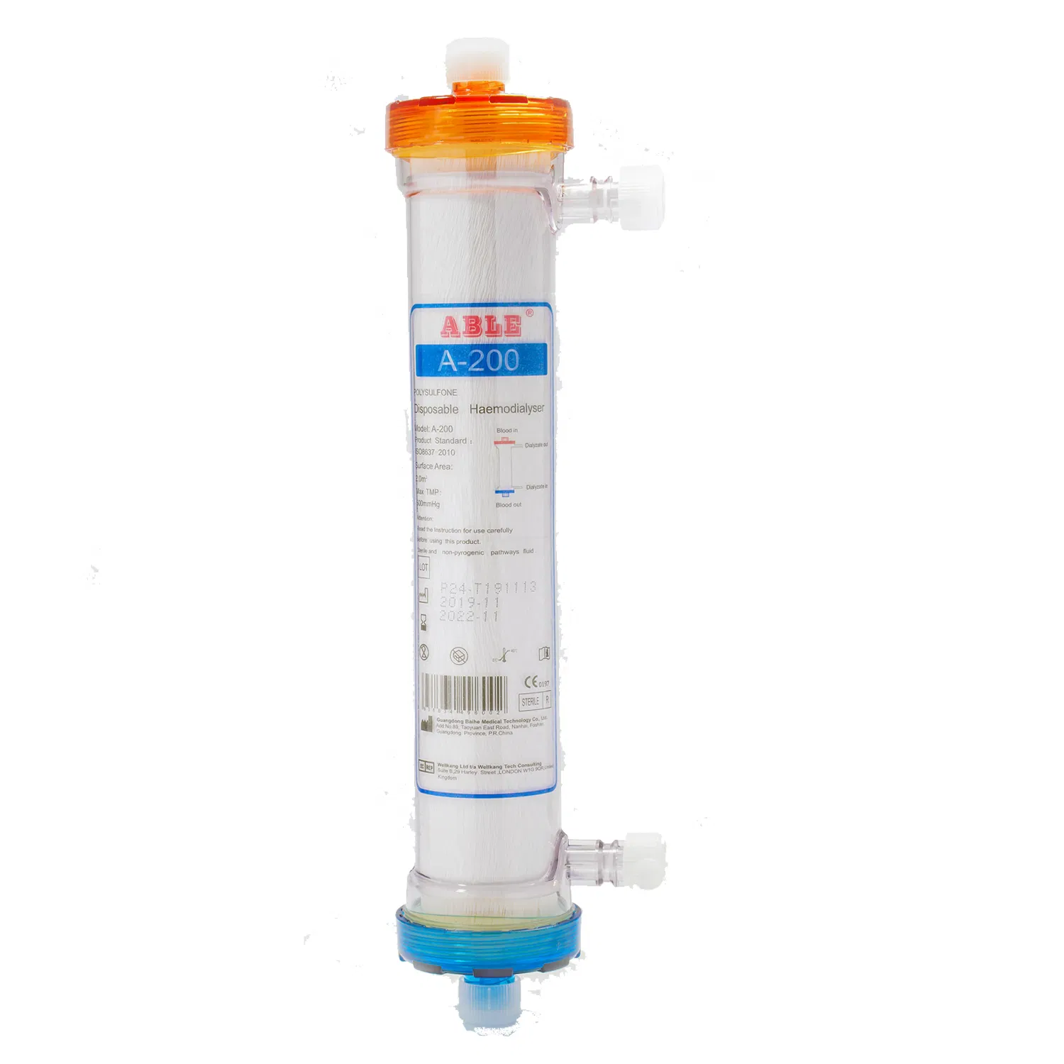 High Performance Low Flux Hemodialysis Dialyzer for Renal Therapy - A40/A60/A80/A200 Models