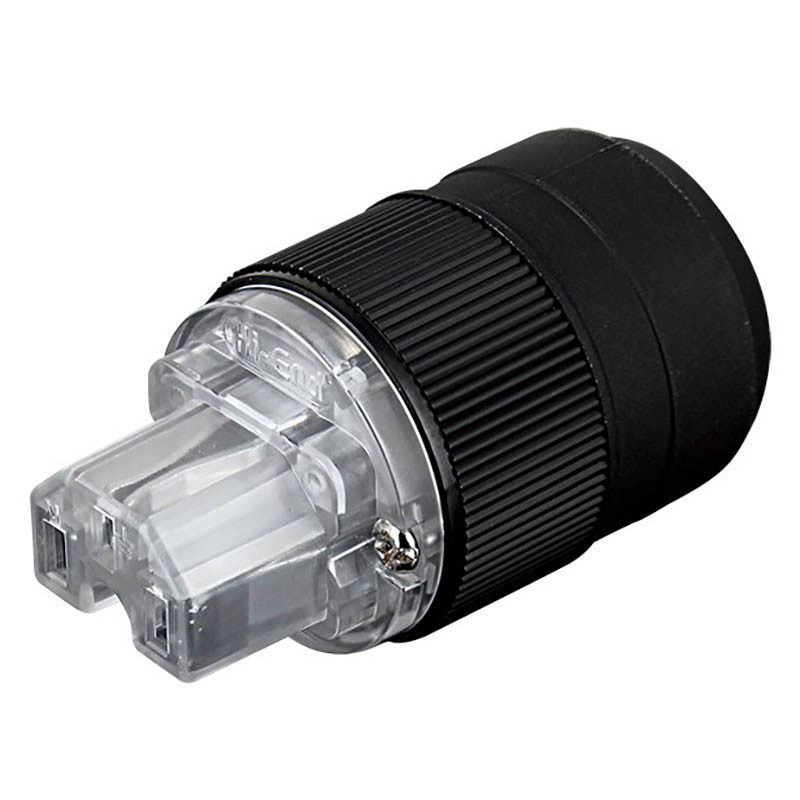 High-End Audio Power Connector HH3417 with Carbon Fiber Zinc Shell and Set Screw Locking