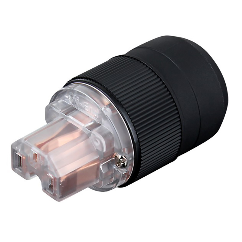 High-End Audio Power Connector HH3417 with Carbon Fiber Zinc Shell and Set Screw Locking