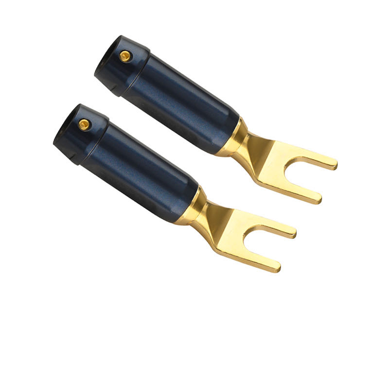 Premium Hi-Fi Gold Plated Y Spade Speaker Connector for High-End Audio Systems
