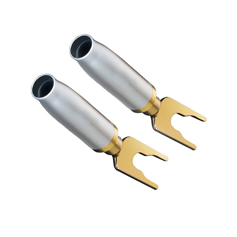 Premium Hi-Fi Gold Plated Y Spade Speaker Connector for High-End Audio Systems
