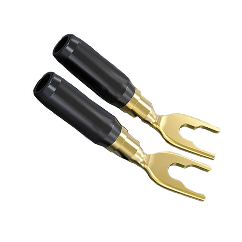 Premium Hi-Fi Gold Plated Y Spade Speaker Connector for High-End Audio Systems