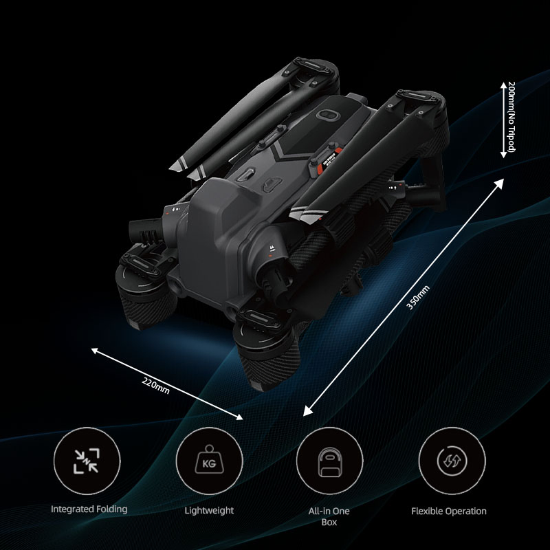 Industrial Grade Carbon Fiber Foldable Drone for Power Inspection and Emergency Firefighting