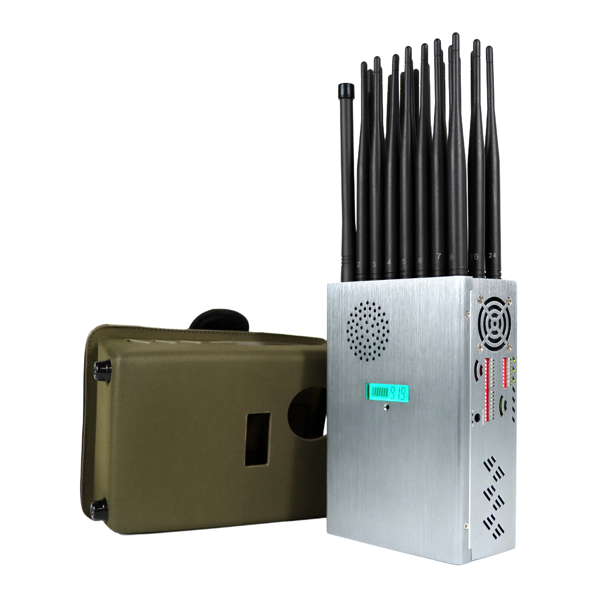 Vodasafe P24 24-Antenna 5G Signal Jammer - Portable GSM LTE 4G 5G WiFi GPS Blocker with 30m Range