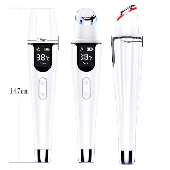 Professional LED Eye and Lip Ion Massager with Heating Function - Anti-Aging Wrinkle Reduction Beauty Device