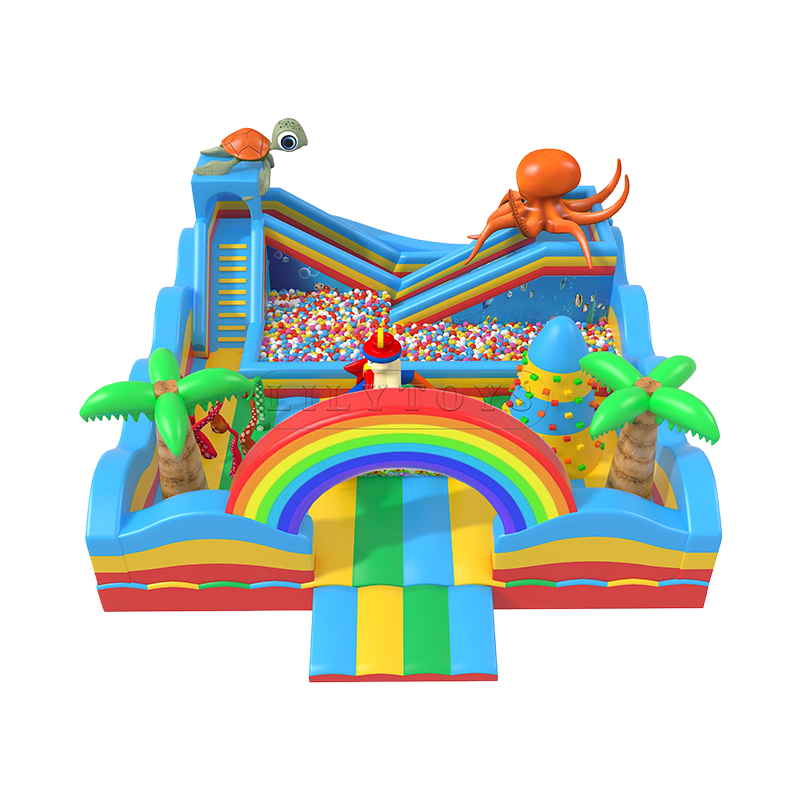 Kids Inflatable Bouncy Castle with Slide - Waterproof Jumping Jungle Combo for Outdoor Play