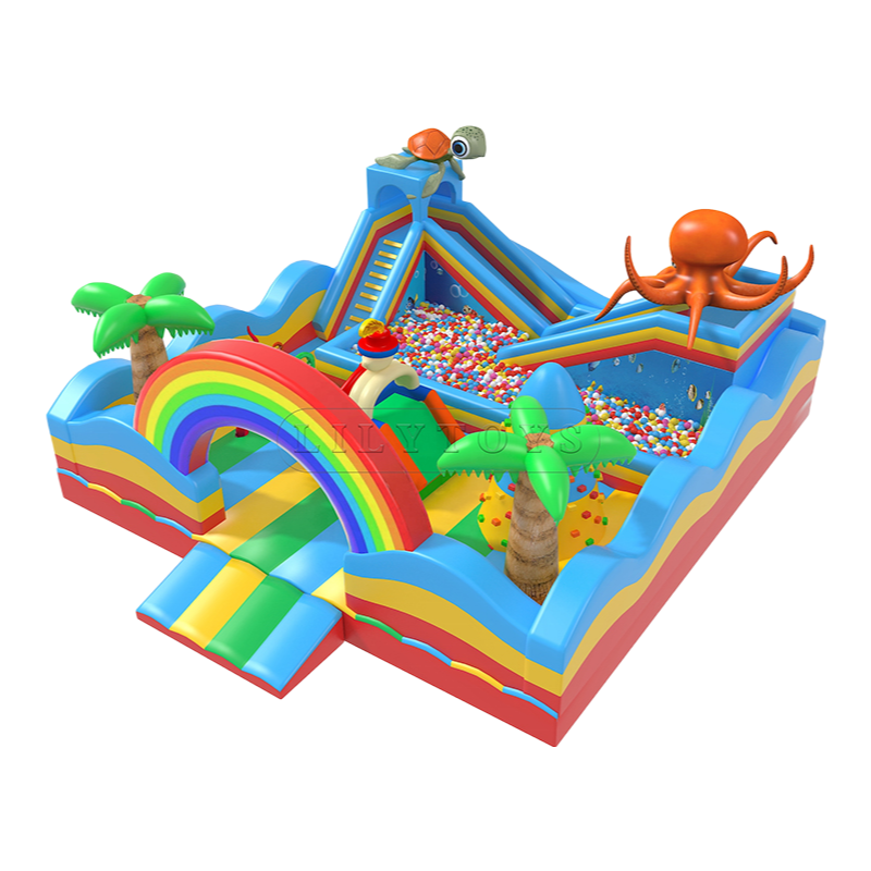 Kids Inflatable Bouncy Castle with Slide - Waterproof Jumping Jungle Combo for Outdoor Play