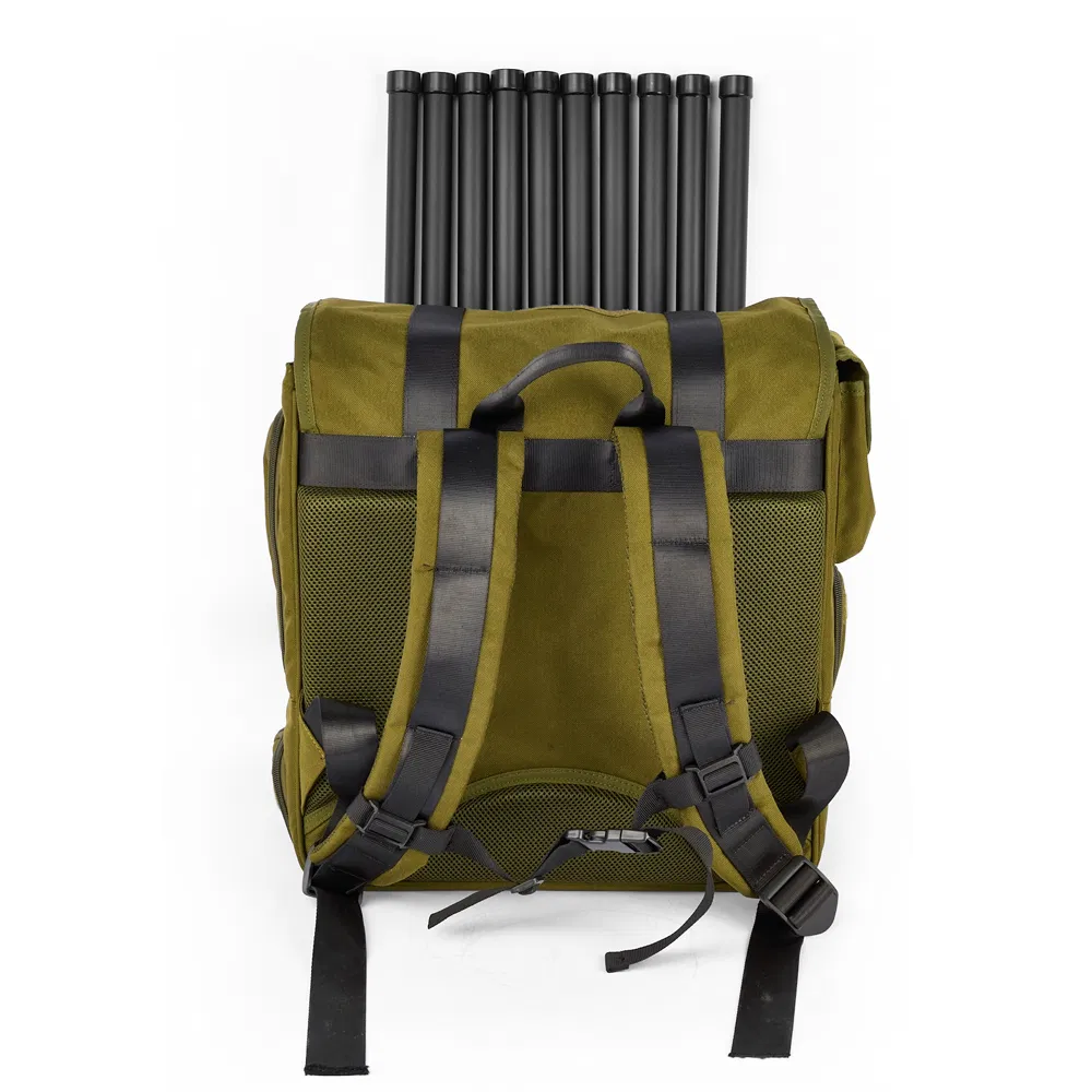 8 Channels Portable Anti-Drone Jammer System with 400W Power for Long Range UAV Signal Blocking