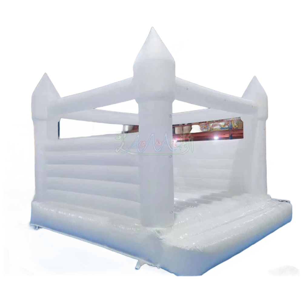 Custom White Inflatable Wedding Trampoline - Commercial Grade Bounce House for Events & Rentals