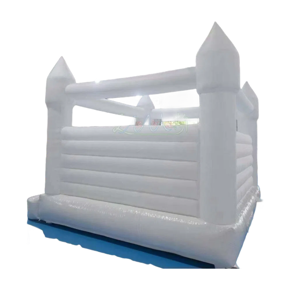 Custom White Inflatable Wedding Trampoline - Commercial Grade Bounce House for Events & Rentals