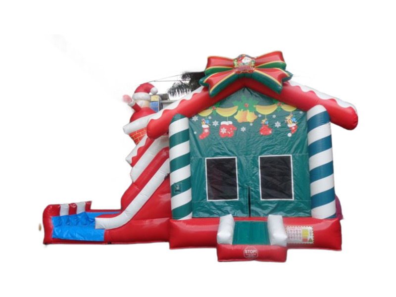 Commercial Inflatable Christmas Bouncer House with Slide - Custom PVC Playground Equipment