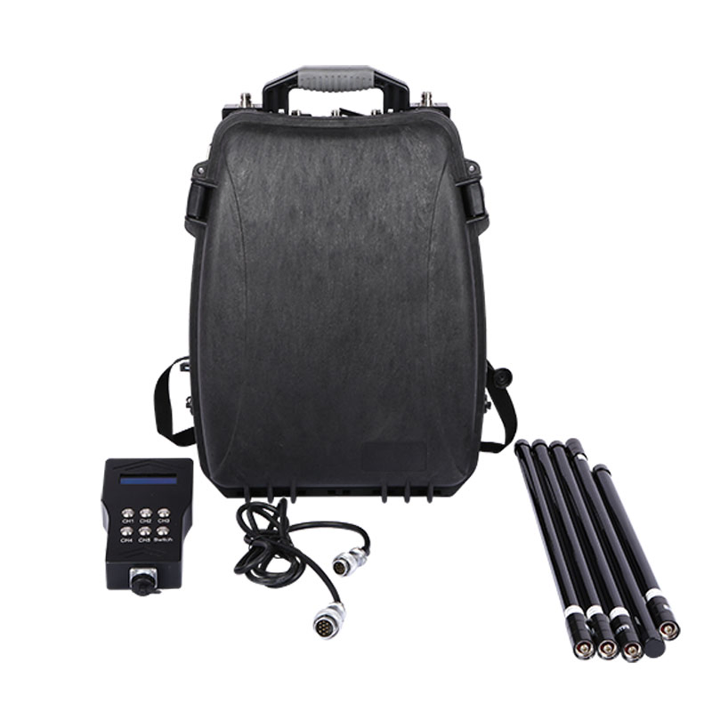 High-Power Mobile Drone Jammer with 8 Frequency Bands for Security and Defense Applications